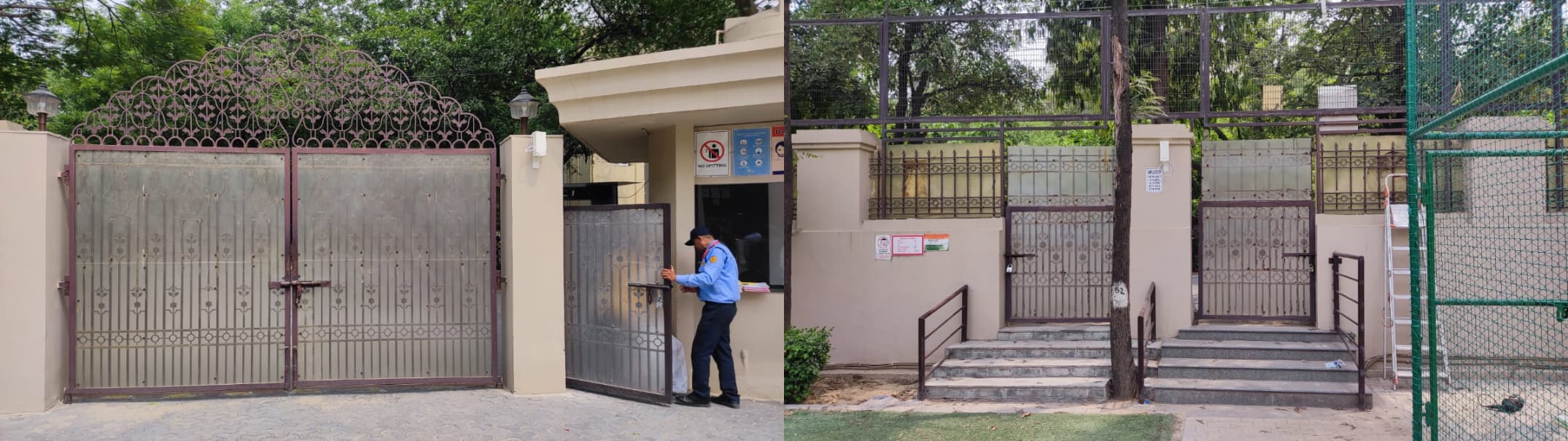 MR7901P fixado no portão da escola/entrada e saída da escola